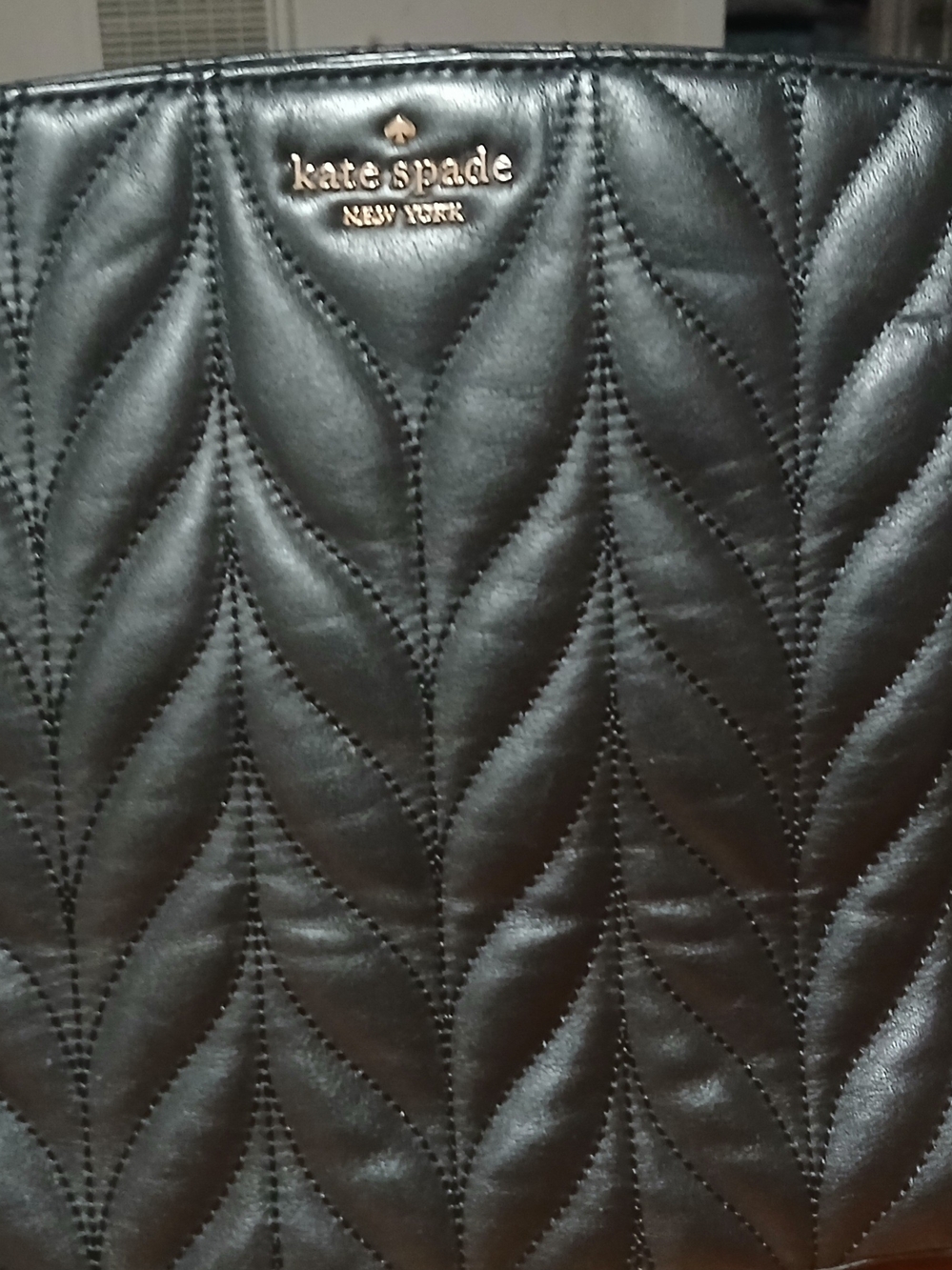kate spade Quilted Black Leather Tote Bag